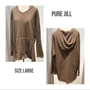 J JILL Long Sleeve Hooded Tunic Size L